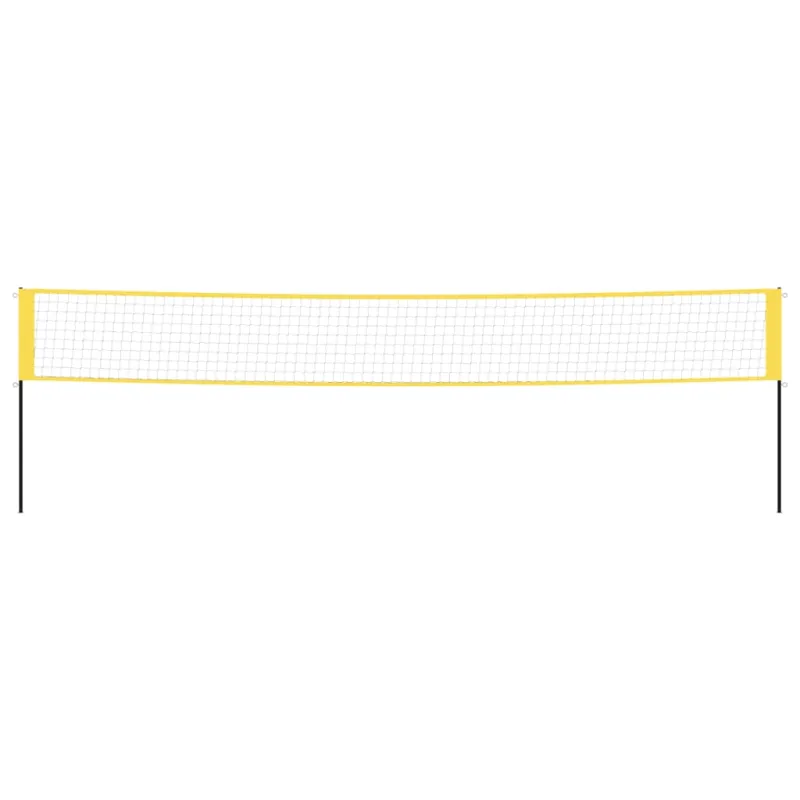 Badmintono tinklas, geltonas ir juodas, 600x155cm, PE audinys