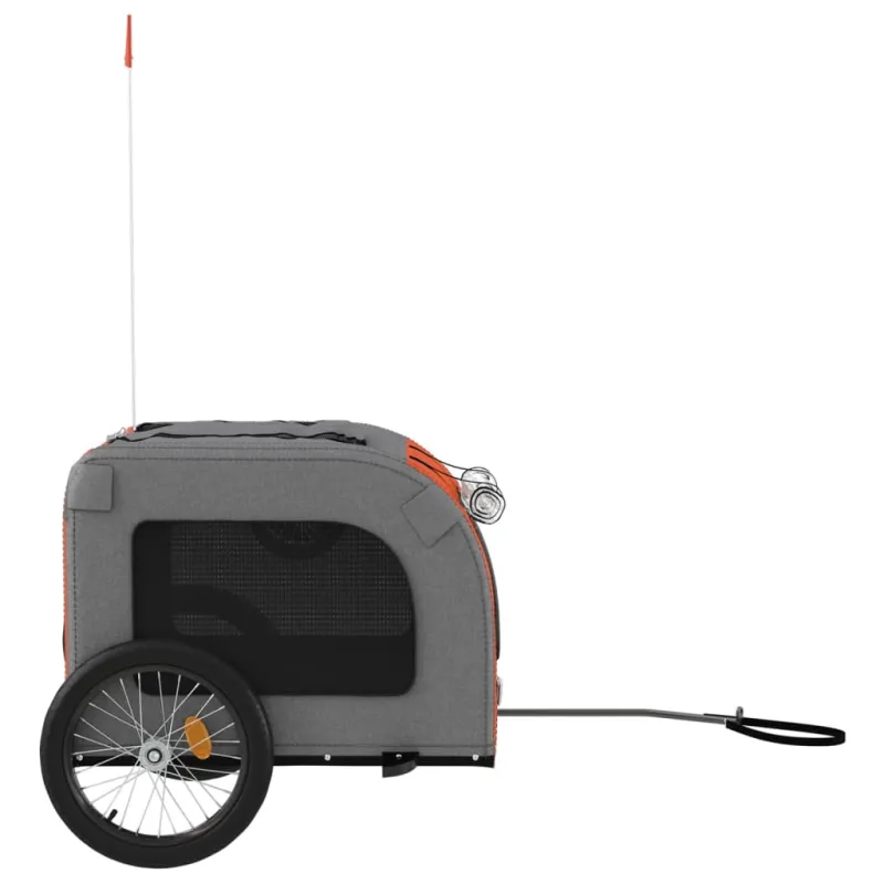 Dviračio priekaba augintiniams, oranžinė/pilka, audinys/geležis