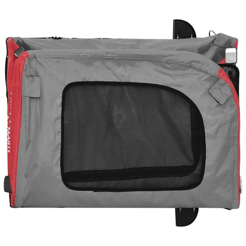 Dviračio priekaba gyvūnams Raudona ir pilka 125 x 53 x 54 cm