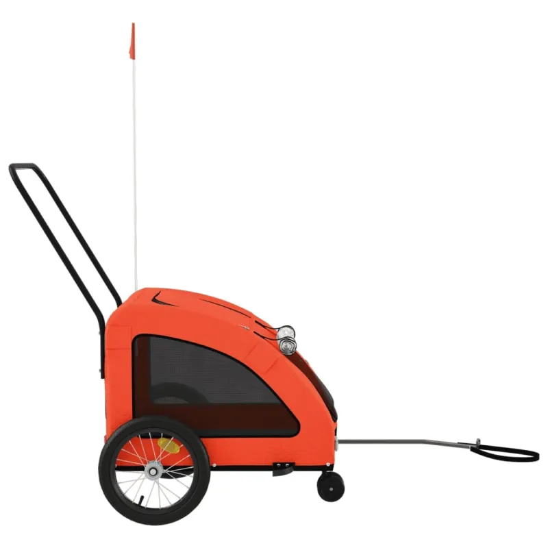 Dviračio priekaba augintiniams, oranžinė, audinys/geležis