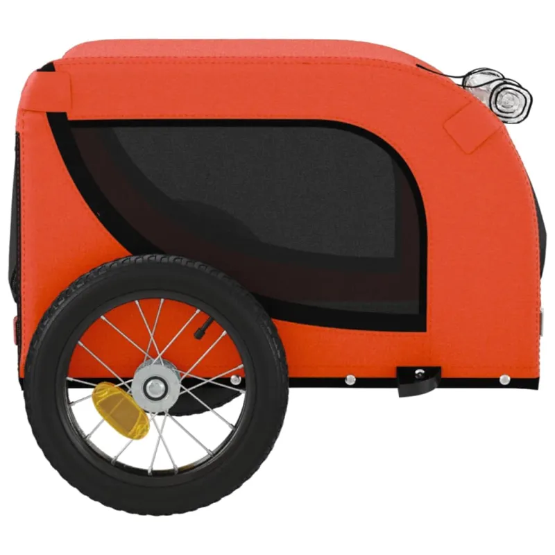 Dviračio priekaba augintiniams, oranžinė/juoda, audinys/geležis