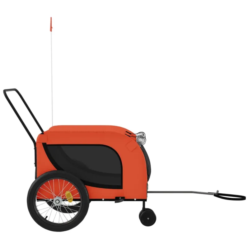 Dviračio priekaba augintiniams, oranžinė/juoda, audinys/geležis