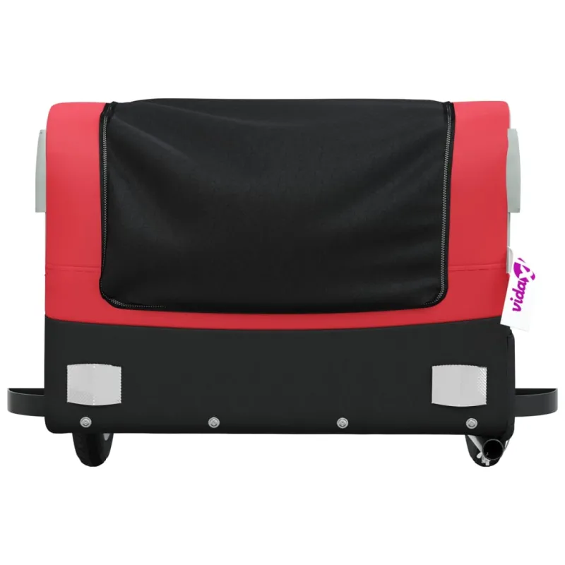 Dviračio priekaba, juodos ir raudonos spalvos, 30kg, geležis