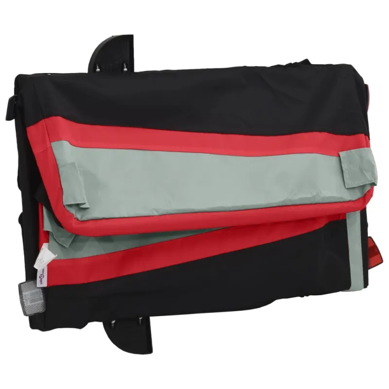 Dviračio priekaba, juodos ir raudonos spalvos, 30kg, geležis