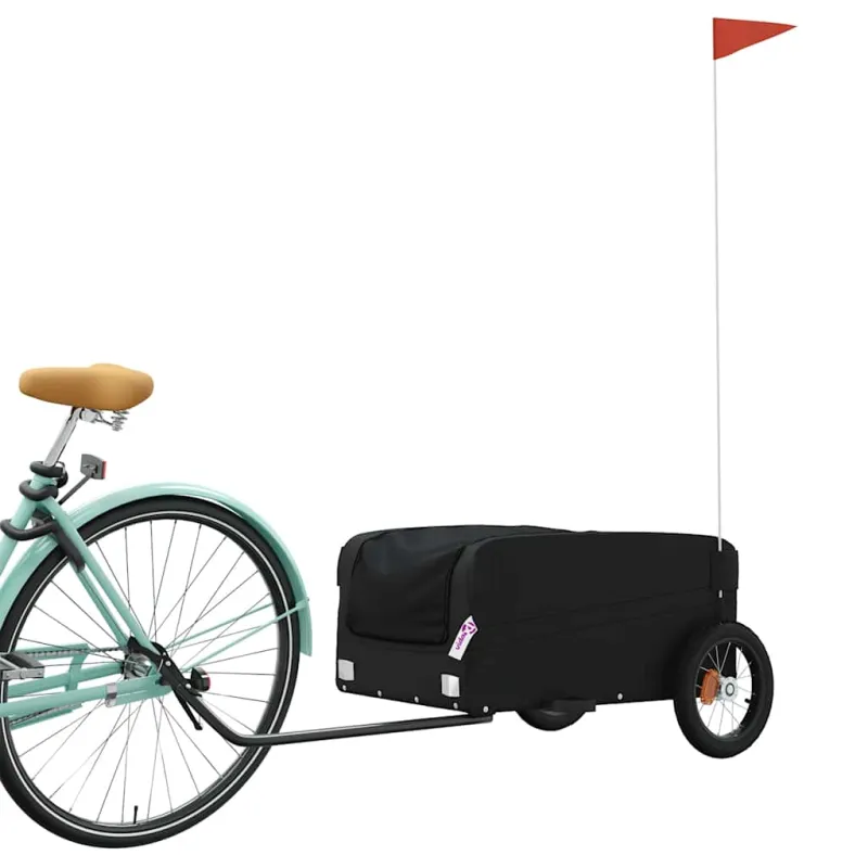 Dviračio priekaba, juodos spalvos, 30kg, geležis
