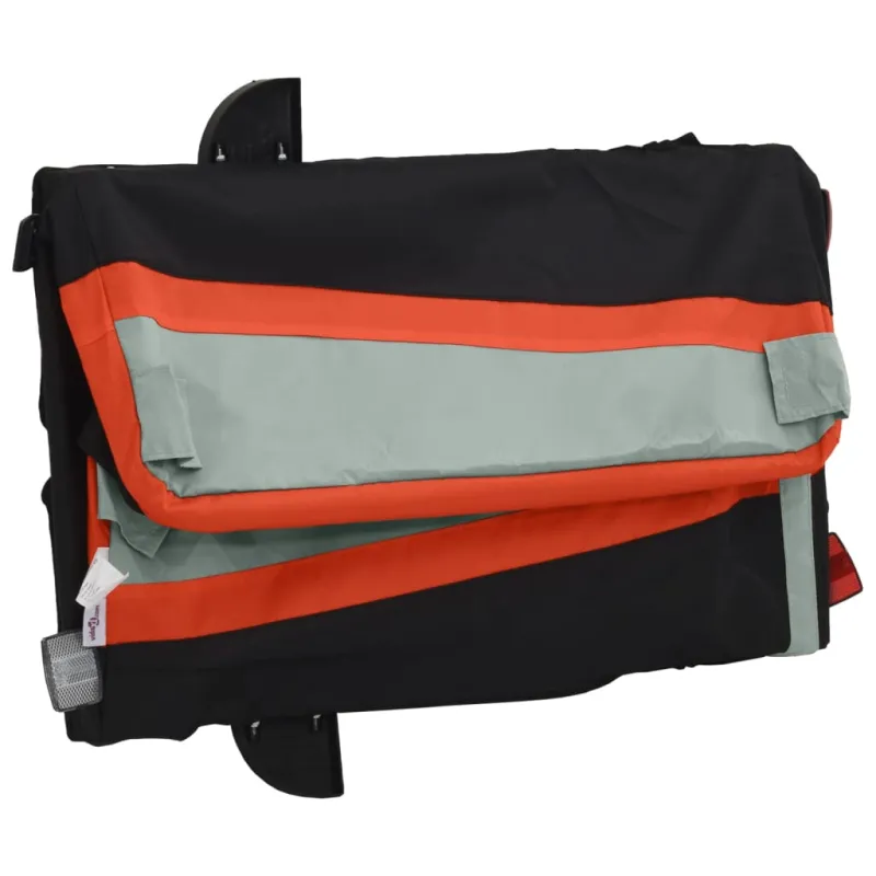 Dviračio priekaba, juodos ir oranžinės spalvos, 30kg, geležis
