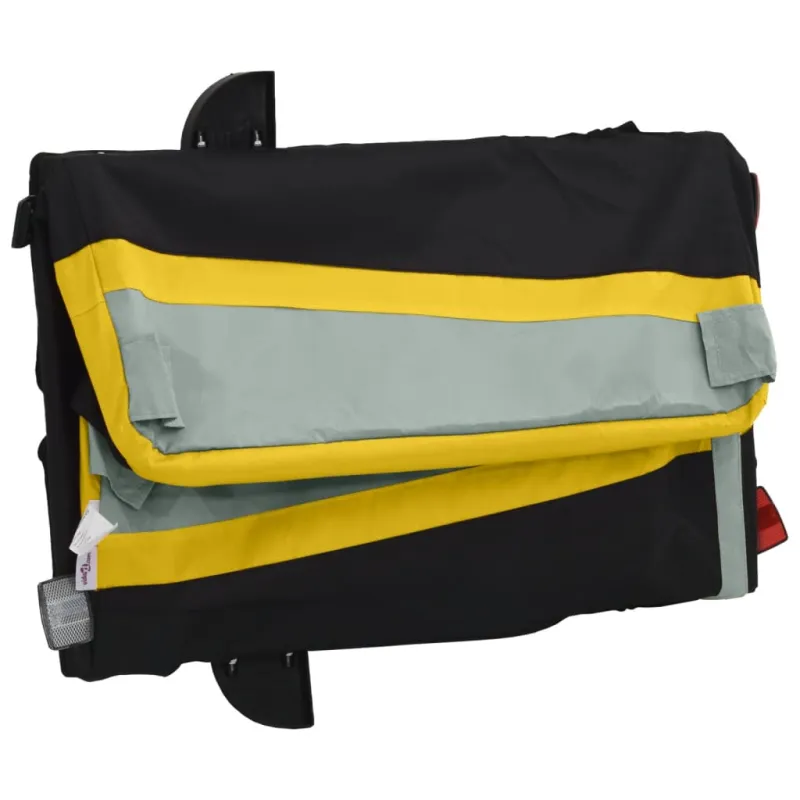 Dviračio priekaba, juodos ir geltonos spalvos, 45kg, geležis