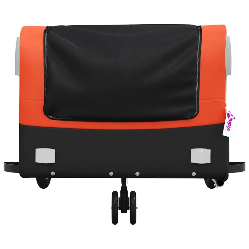 Dviračio priekaba, juodos ir oranžinės spalvos, 45kg, geležis