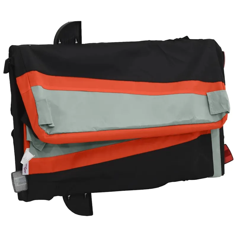 Dviračio priekaba, juodos ir oranžinės spalvos, 45kg, geležis
