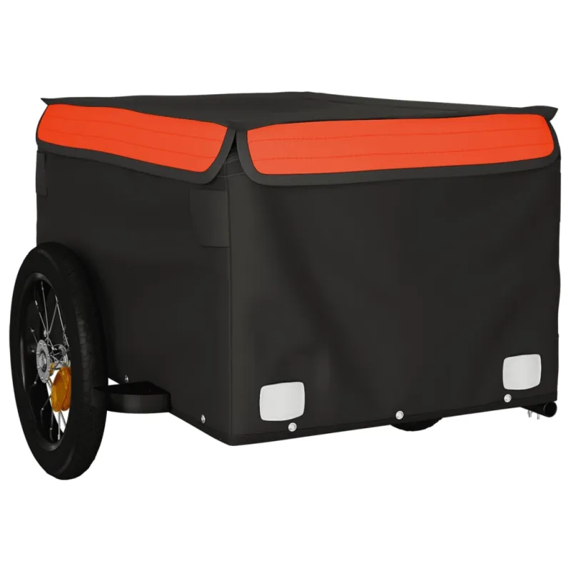 Dviračio priekaba, juodos ir oranžinės spalvos, 30kg, geležis