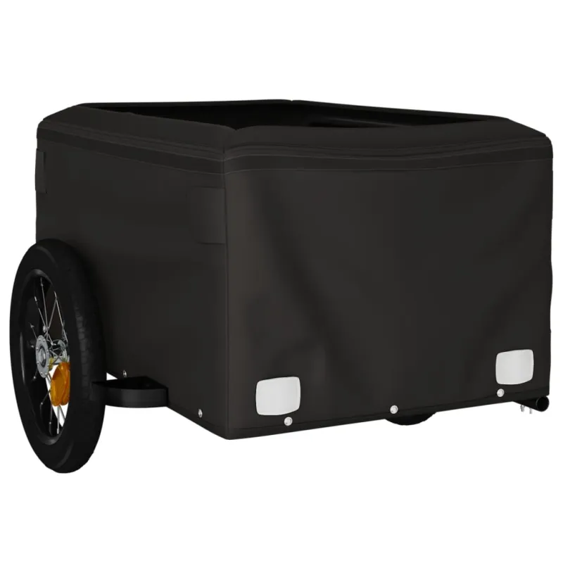 Dviračio priekaba, juodos ir oranžinės spalvos, 30kg, geležis