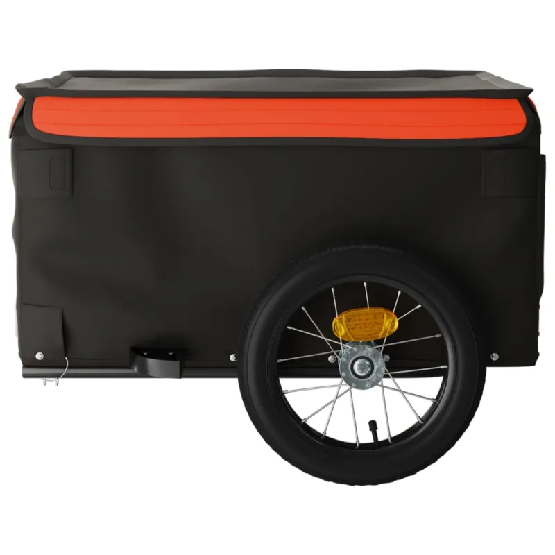 Dviračio priekaba, juodos ir oranžinės spalvos, 30kg, geležis