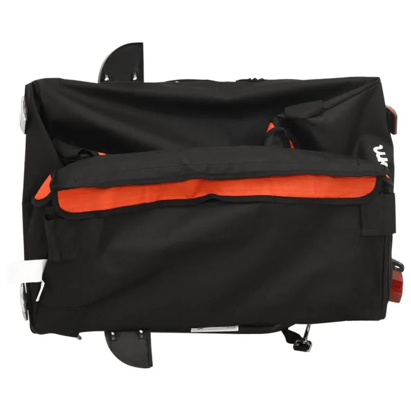 Dviračio priekaba, juodos ir oranžinės spalvos, 30kg, geležis