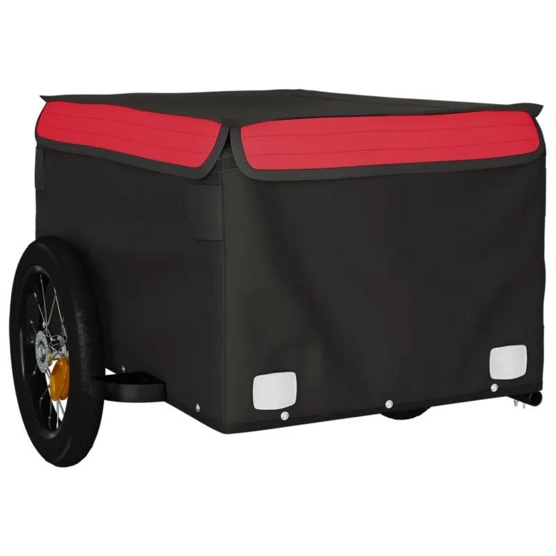 Dviračio priekaba, juodos ir raudonos spalvos, 30kg, geležis