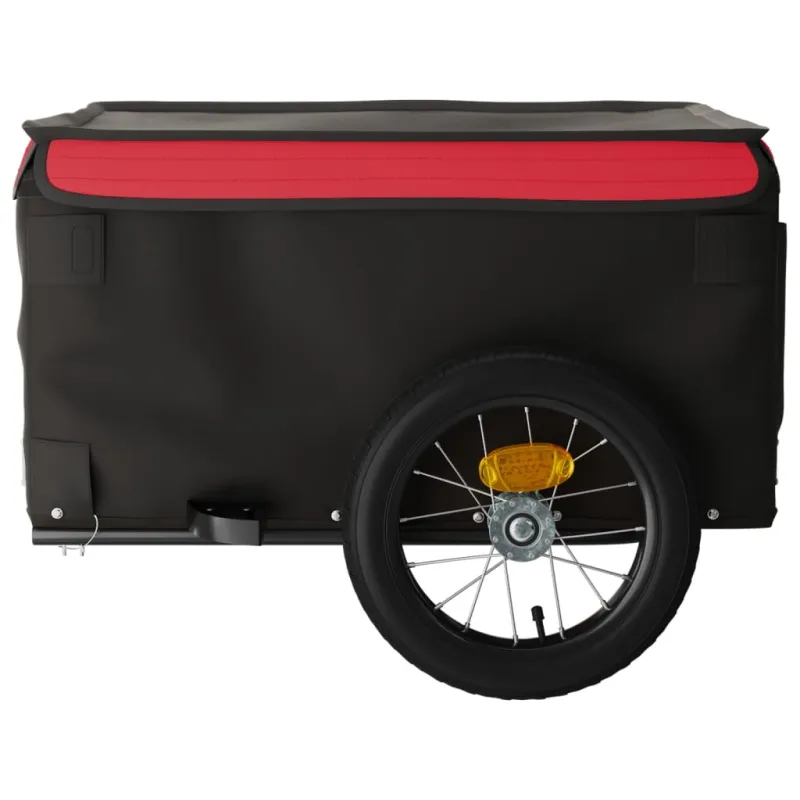 Dviračio priekaba, juodos ir raudonos spalvos, 30kg, geležis