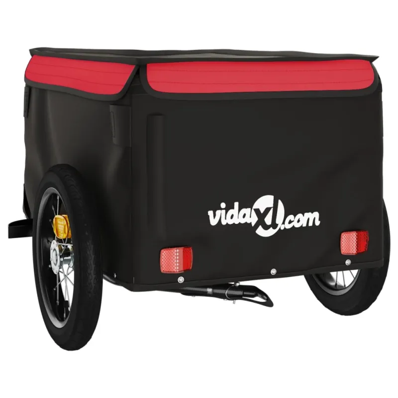 Dviračio priekaba, juodos ir raudonos spalvos, 30kg, geležis