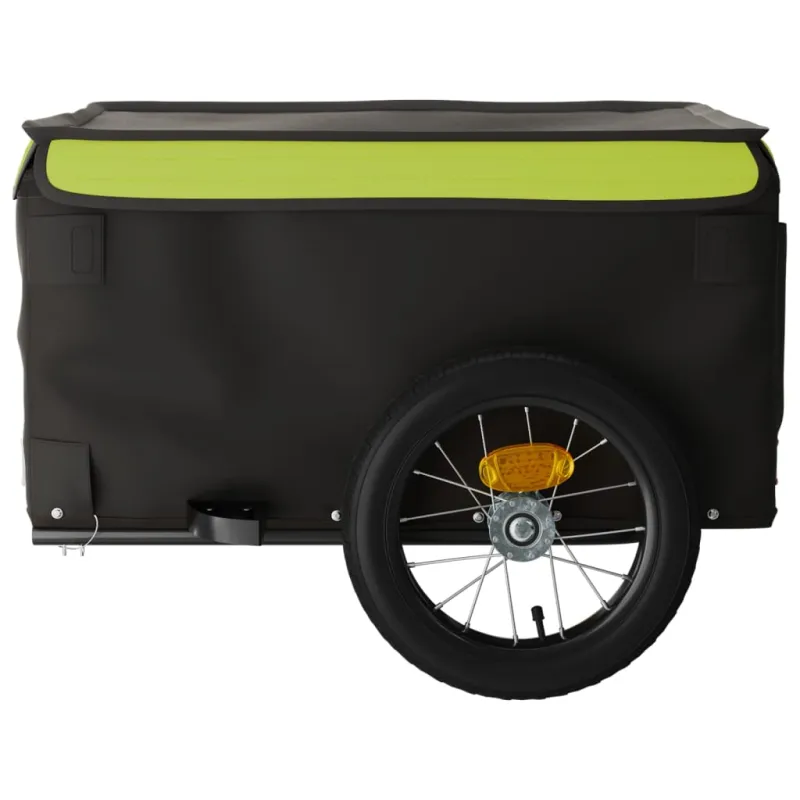 Dviračio priekaba, juodos ir žalios spalvos, 30kg, geležis