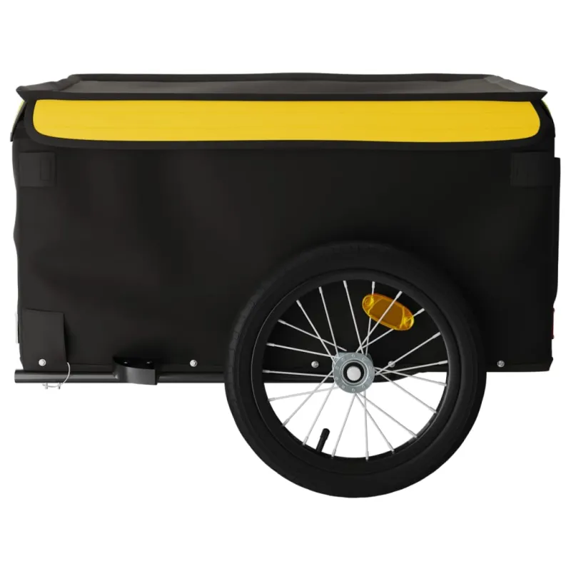Dviračio priekaba, juodos ir geltonos spalvos, 45kg, geležis