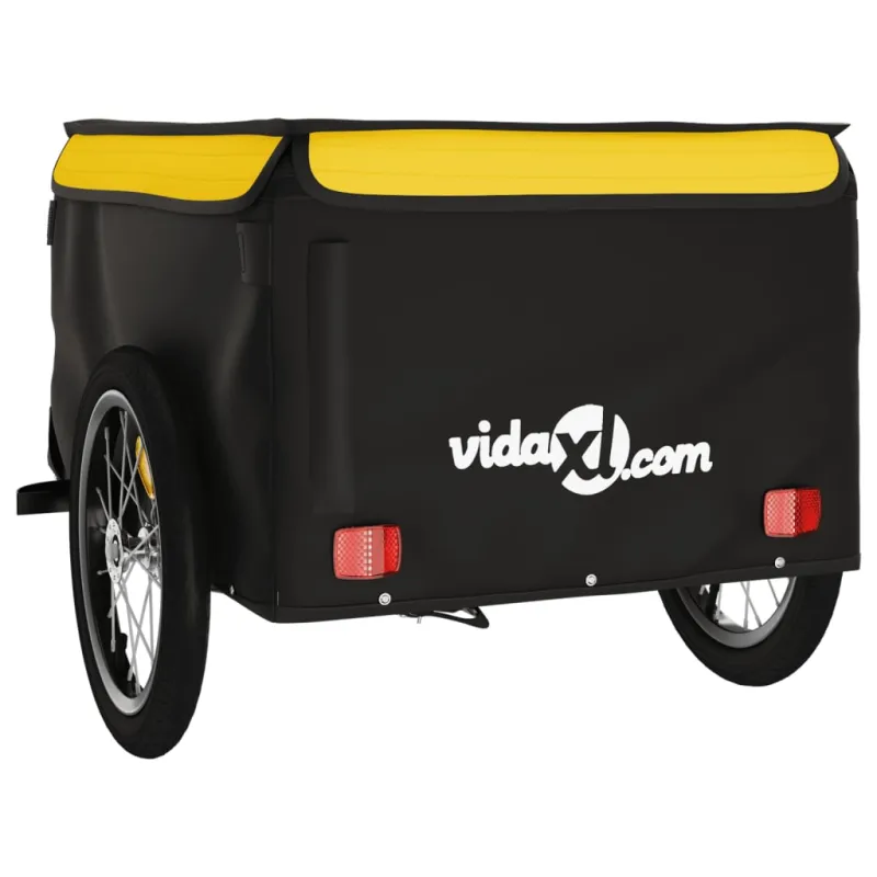 Dviračio priekaba, juodos ir geltonos spalvos, 45kg, geležis