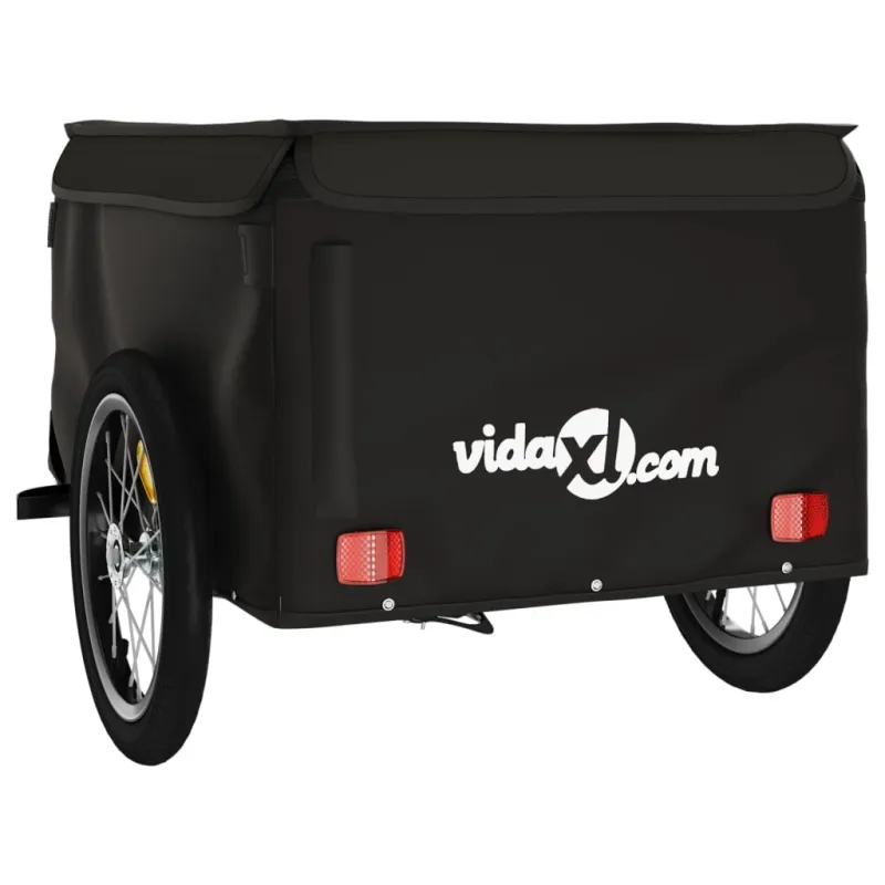Dviračio priekaba, juodos spalvos, 45kg, geležis