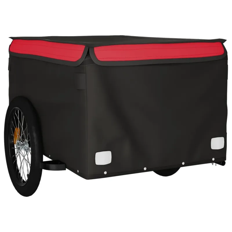 Dviračio priekaba, juodos ir raudonos spalvos, 45kg, geležis