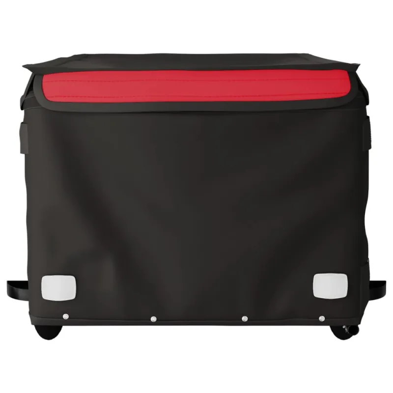 Dviračio priekaba, juodos ir raudonos spalvos, 45kg, geležis