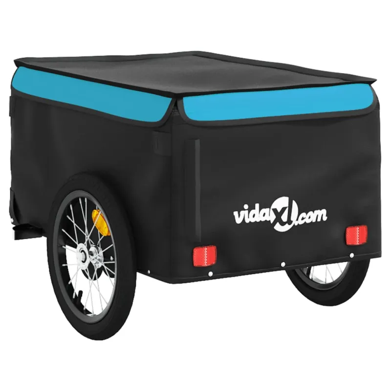 Dviračio priekaba, juodos ir mėlynos spalvos, 45kg, geležis