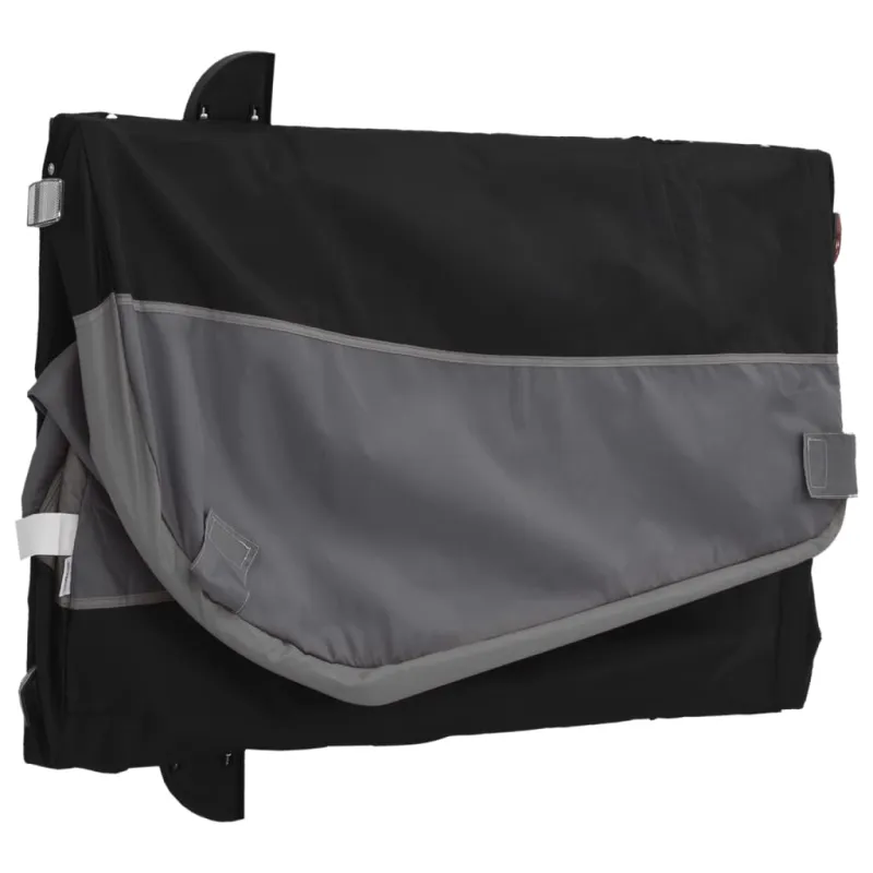 Dviračio priekaba, juodos ir pilkos spalvos, 30kg, geležis