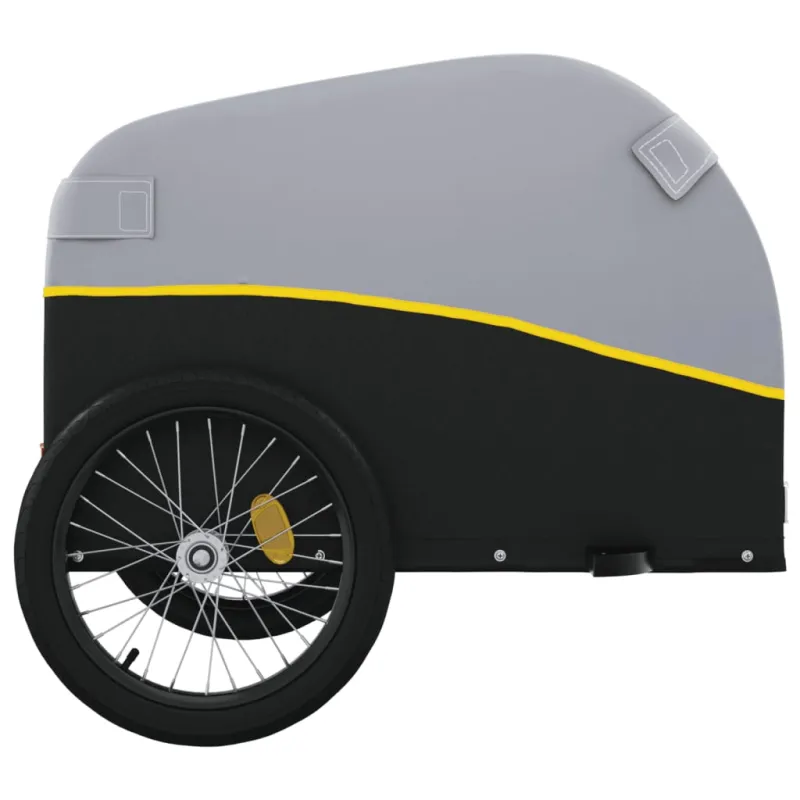 Dviračio priekaba, juodos ir geltonos spalvos, 30kg, geležis