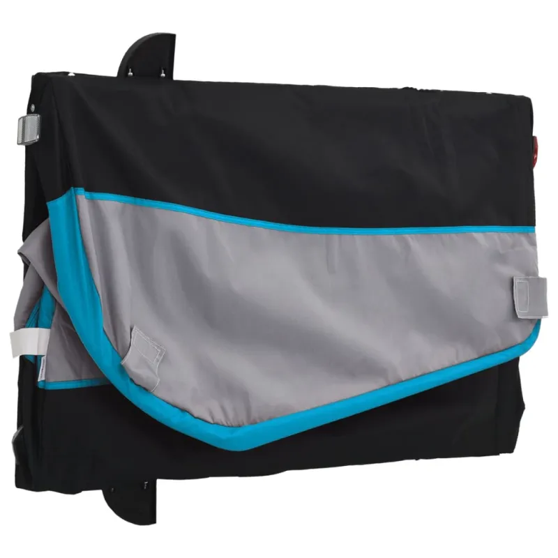Dviračio priekaba, juodos ir mėlynos spalvos, 30kg, geležis