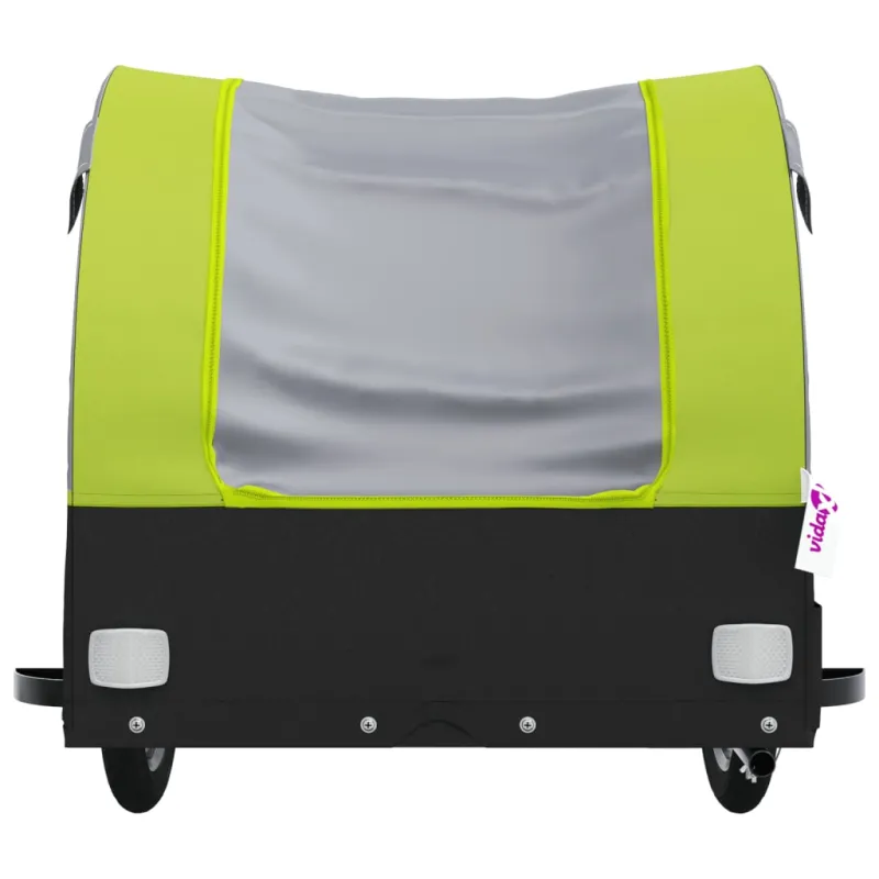 Dviračio priekaba, juodos ir žalios spalvos, 30kg, geležis