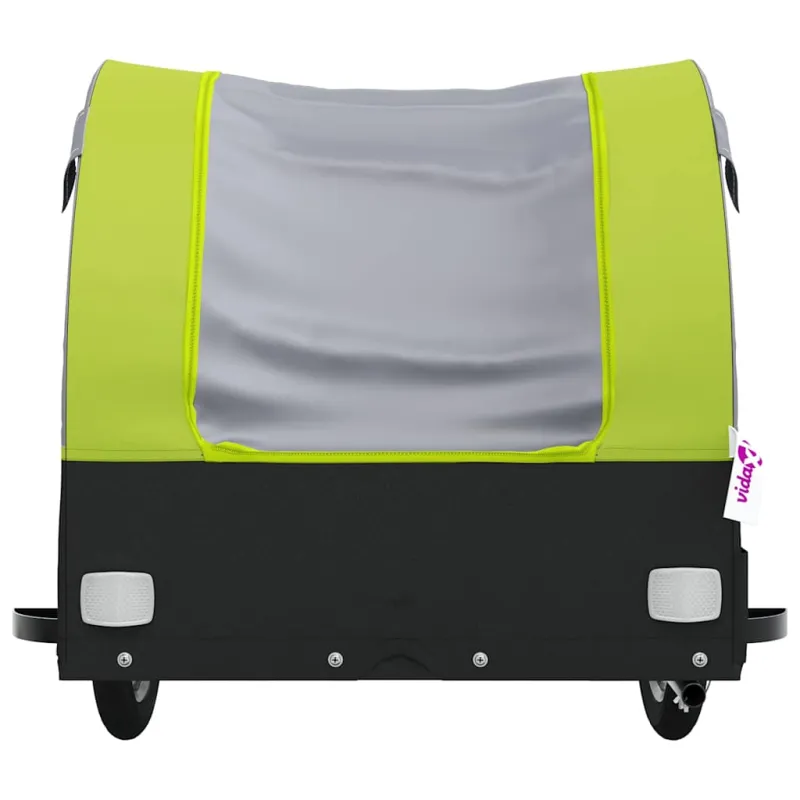 Dviračio priekaba, juodos ir žalios spalvos, 45kg, geležis