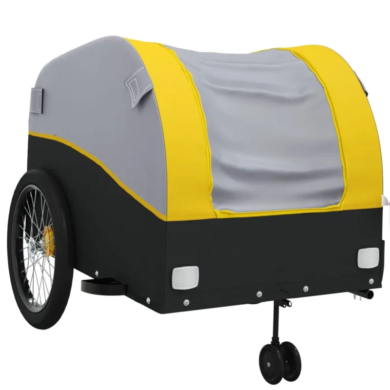 Dviračio priekaba, juodos ir geltonos spalvos, 45kg, geležis