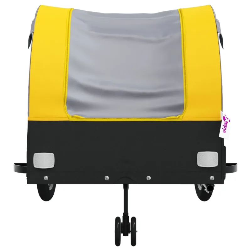 Dviračio priekaba, juodos ir geltonos spalvos, 45kg, geležis