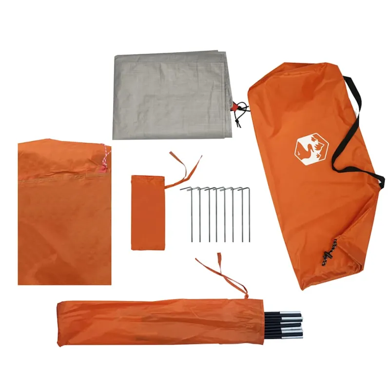Stovyklavimo palapinė, oranžinė, dvivietė, kupolinė