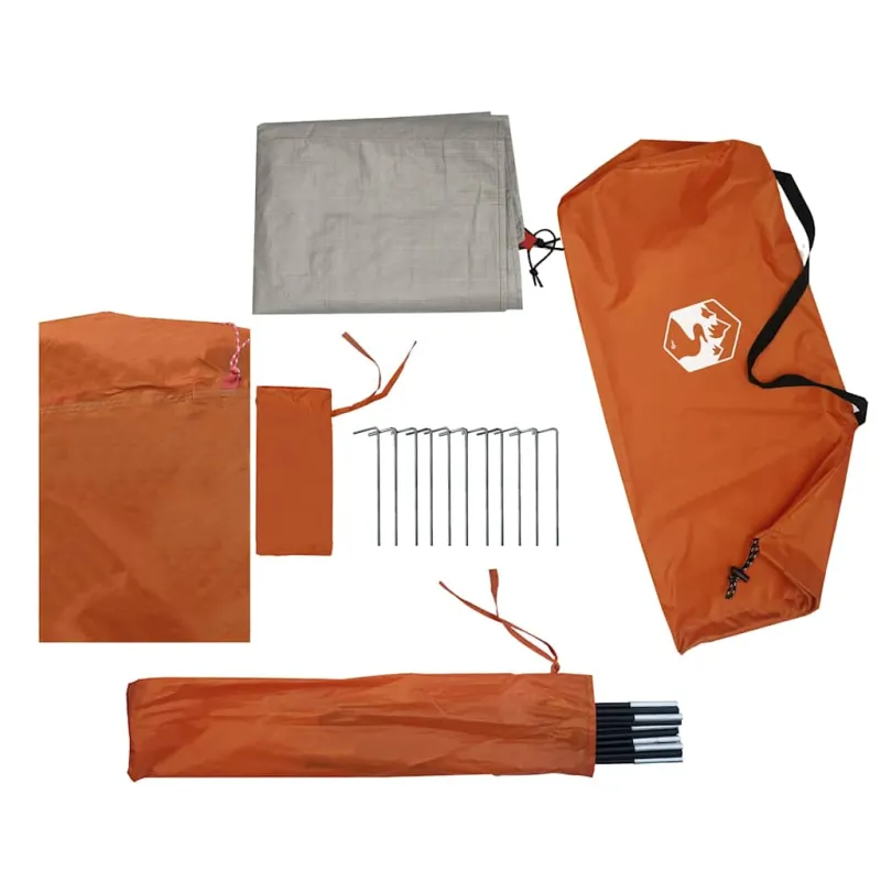 Stovyklavimo palapinė, oranžinė, trivietė, kupolinė