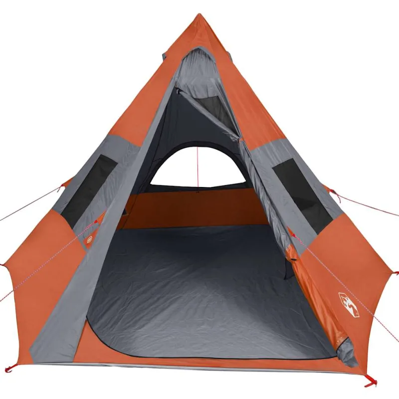 Stovyklavimo palapinė, oranžinė, septynvietė, tipi dizaino