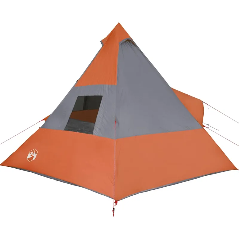 Stovyklavimo palapinė, oranžinė, septynvietė, tipi dizaino