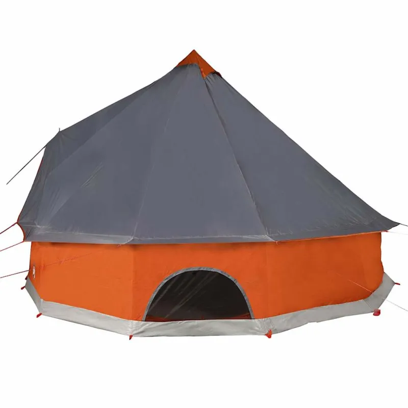Šeimos palapinė, pilka ir oranžinė, 10 vietų, tipi