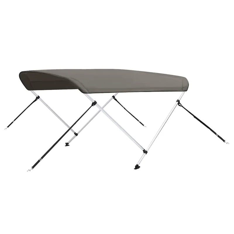 Bimini viršaus stogelis, pilkas, 150x120x110cm, 2 lankų rėmas