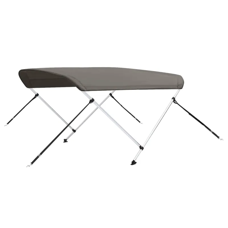Bimini viršaus stogelis, pilkas, 180x150x110cm, 2 lankų rėmas