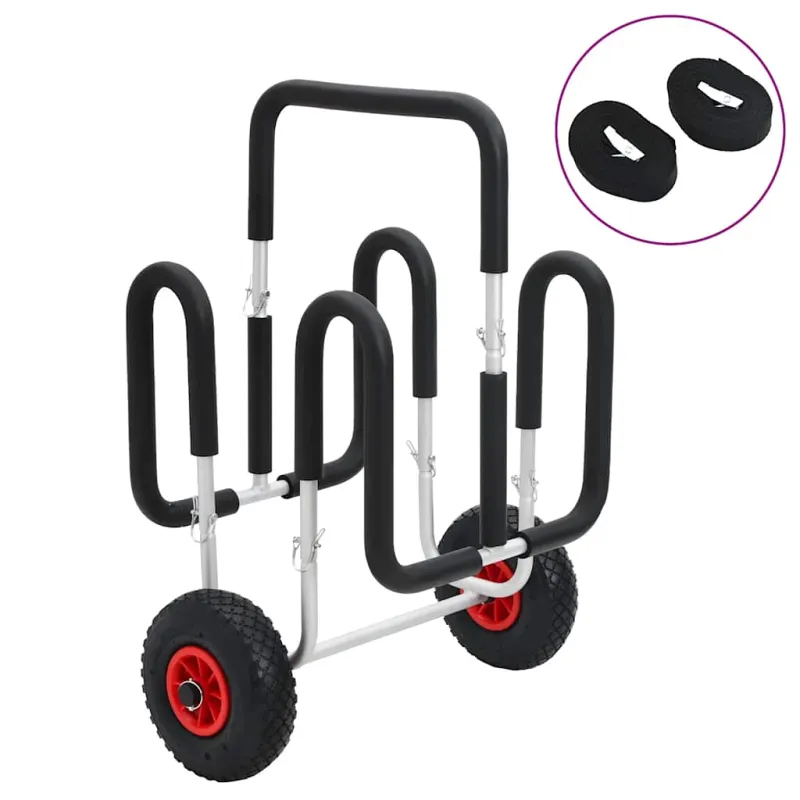 SUP vežimėlis 2 banglentėms, aliuminis, 90 kg