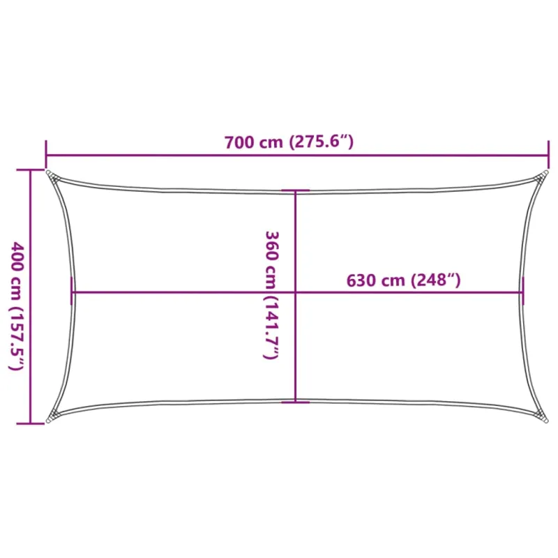 Uždanga nuo saulės, rudos spalvos, 4x7m, HDPE, 160g/m²