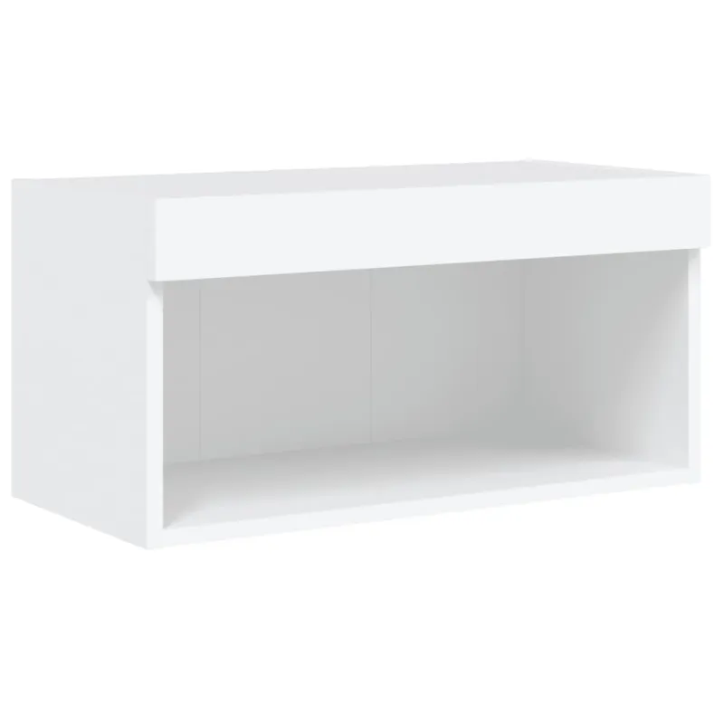 Sieninės TV spintelės su LED lemputėmis, 6vnt., baltos spalvos