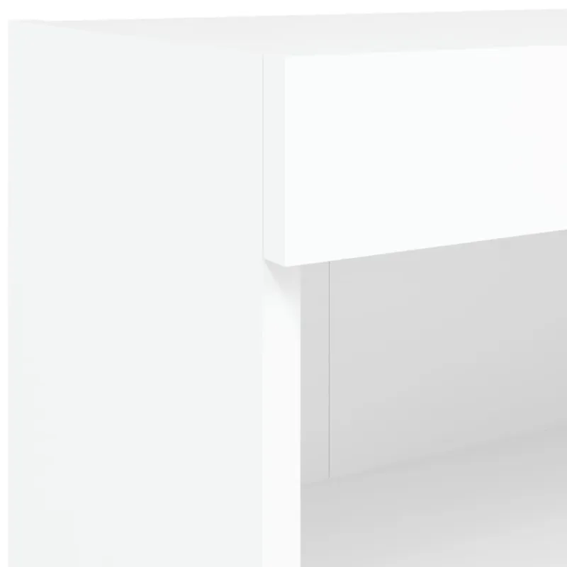 Sieninės TV spintelės su LED lemputėmis, 6vnt., baltos spalvos