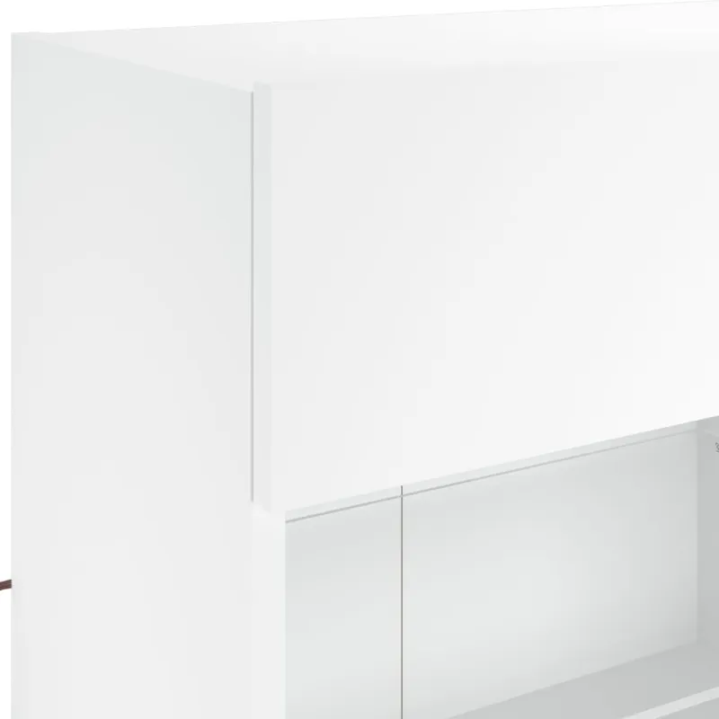 Sieninės TV spintelės su LED lemputėmis, 6vnt., baltos spalvos