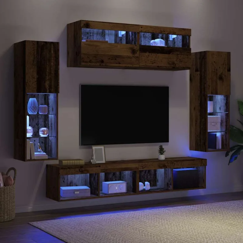 TV spintelių komplektas 6 pcs Sena mediena Apdirbta mediena