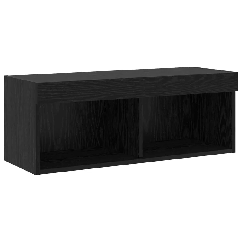 TV spintelių komplektas 6 pcs juoda ąžuolo Apdirbta mediena