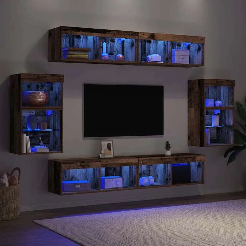 TV spintelių komplektas 8 pcs Sena mediena Apdirbta mediena