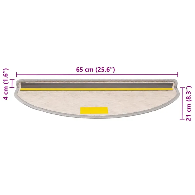 Laiptų kilimėliai Lipni Sisal-Look 30 vnt 65x21x4 cm Platina